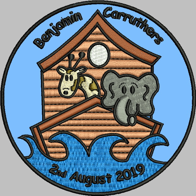 themed embroidered badge